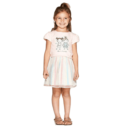Mila & Emma Pink Best Friends Infant Girls T-Shirt and Skirt Set (12 Months)