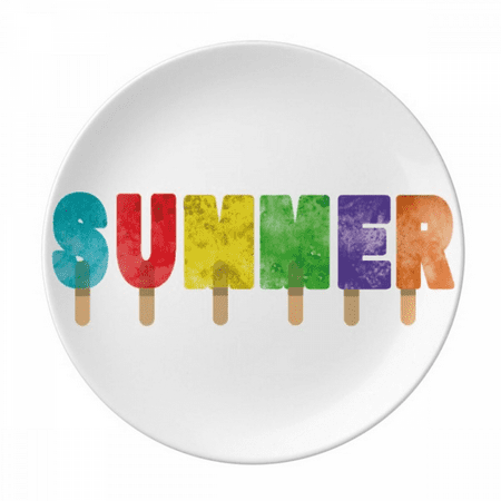 

Summer English Word Popsicles Ice Plate Decorative Porcelain Salver Tableware Dinner Dish