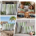 thumbnail image 5 of Sage Green Gray Outdoor Waterproof Pillow Covers, Gradient Country Abstract Aesthetic Decorative Square Throw Pillowcase Sofa Cushion Sham for Patio/Couch/Chair, 16"x16" 2 Pack, 5 of 8