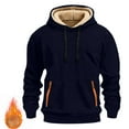 thumbnail image 2 of Mens Hoodies Pullover Fleece Lined Winter Warm Thick Athletic Sweatshirts with Kangaroo Pocket Loose Fitted Drawstring Long Sleeve Casual Hoodies Thick Sherpa Windproof Sweatshirt, 2 of 2
