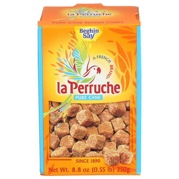 (Pack of 8) La Perruche Amber Raw Cane Sugar Cubes 8.8 oz