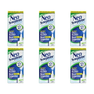 6 Pack - Neo-Synephrine Nasal Spray Mild Formula, 0.5 fl oz (15 mL) Each