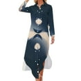 thumbnail image 2 of Cosmic Type Long Sleeved Shirt Dress women's summer dresses Summer skirt Dress women, 2 of 7