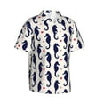 thumbnail image 2 of Daiia Seahorses and Hearts Hawaiian Shirt for Men Gentle Cotton Regular Short Sleeve Casual-Small, 2 of 9