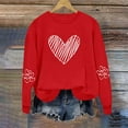 thumbnail image 2 of Enjoytime Valentine's Day Oversized Sweatshirt for Women Cute Heart Printed Long Sleeve Tops Casual Loose Crewneck Sweatshirts Red M, 2 of 7