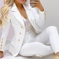 thumbnail image 5 of 2 Pcs/Set Lady Business Suit Turn-down Collar Solid Color High Waist Single-breasted Ankle-banded Pants suit for Work, 5 of 7