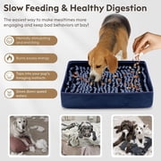 Snuffle Mat for Dogs - Interactive Puzzle Toy with Non-Slip Backing, Portable Sniffing Enrichment Mat, Easy to Store (14x12, 1 Pack, Navy)