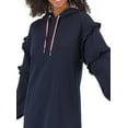 thumbnail image 2 of Tommy Hilfiger Womens Hooded Ruffled Sweatshirt Dress, 2 of 3