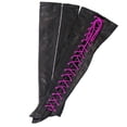 thumbnail image 2 of Hot Leathers LCU1004 Ladies Black Lambskin Leather Leggings with Purple Side Lace 2X-Large, 2 of 4