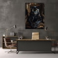 thumbnail image 5 of Mudket Framed Panther Canvas Wall Art, Panther on Ornate Gold Chair Print, Luxury Animal Wall Decor for Men Living Room Office - 12"L x 8"W, 5 of 10