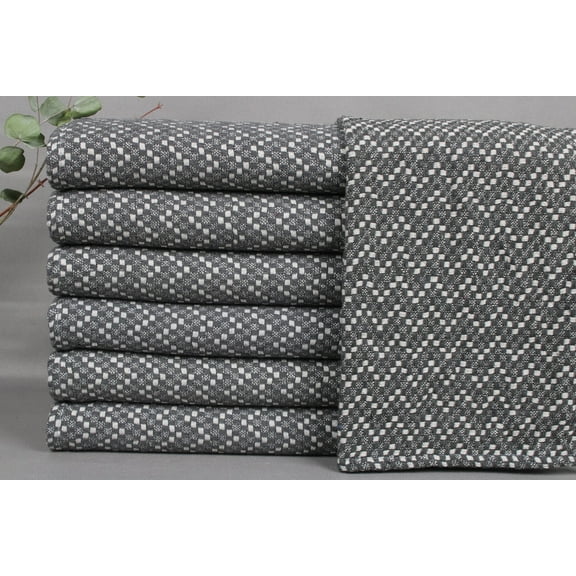 Cotton Woven Tea Towel, Hanging Kitchen Towel, Dark Gray Herringbone Towel, 20x32 Inches Bridesmaid Gift, Fitness Towel,