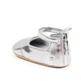 thumbnail image 7 of Penkiiy Infant Baby Girls Dress Shoes Bowkont Ballet Mary Jane Flats for Newborn Girl Non-Slip Soft Sole Toddler First Walkers Princess Wedding Shoes Silver for 6-9 Months, 7 of 7