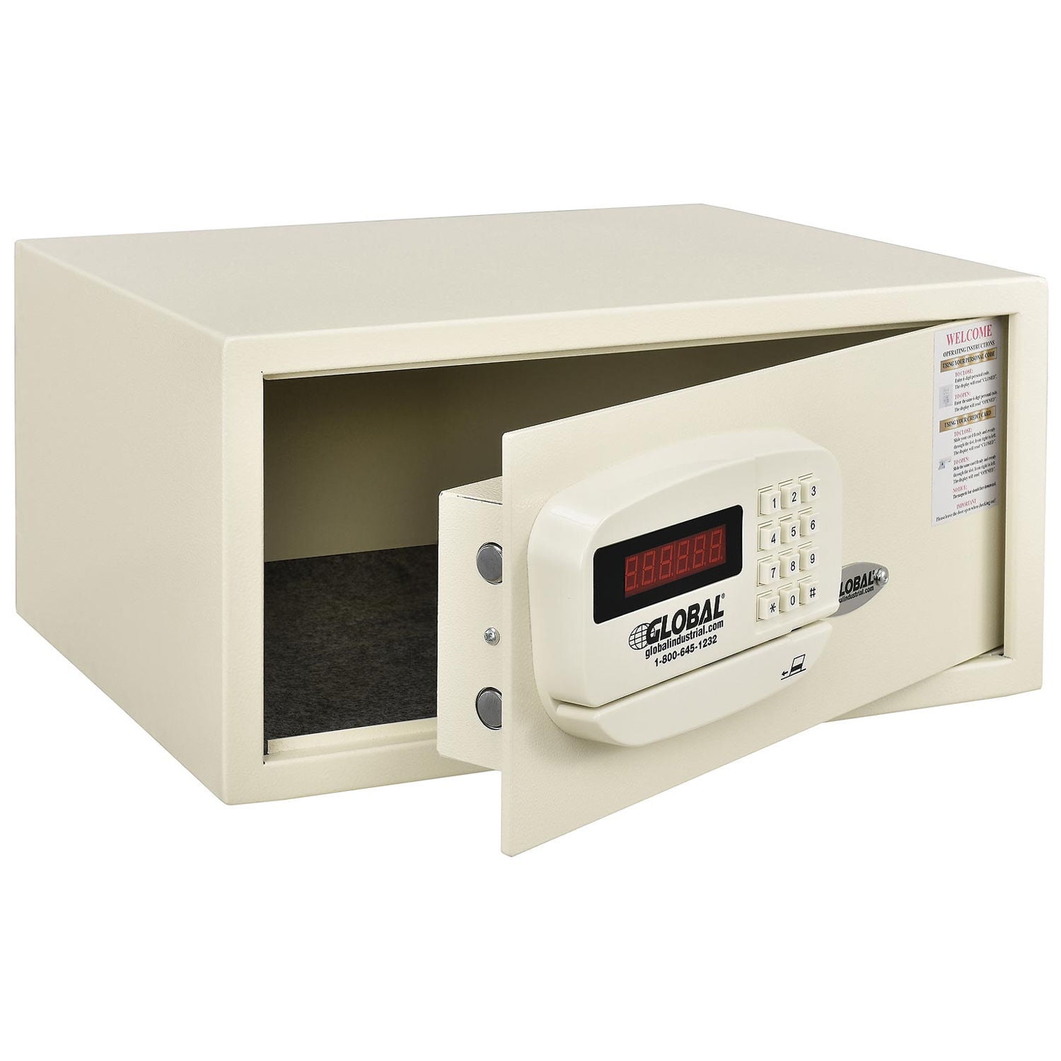 Hotel Safe Electronic Lock w/Card Slot, Keyed Differently, Off White