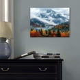 thumbnail image 6 of Autumn Mountain Forest Canvas Wall Art, Snow Capped Mountain with Fall Trees Print, Misty Nature Landscape Artwork for Living Room Bedroom Office, Ready to Hang, 6 of 6