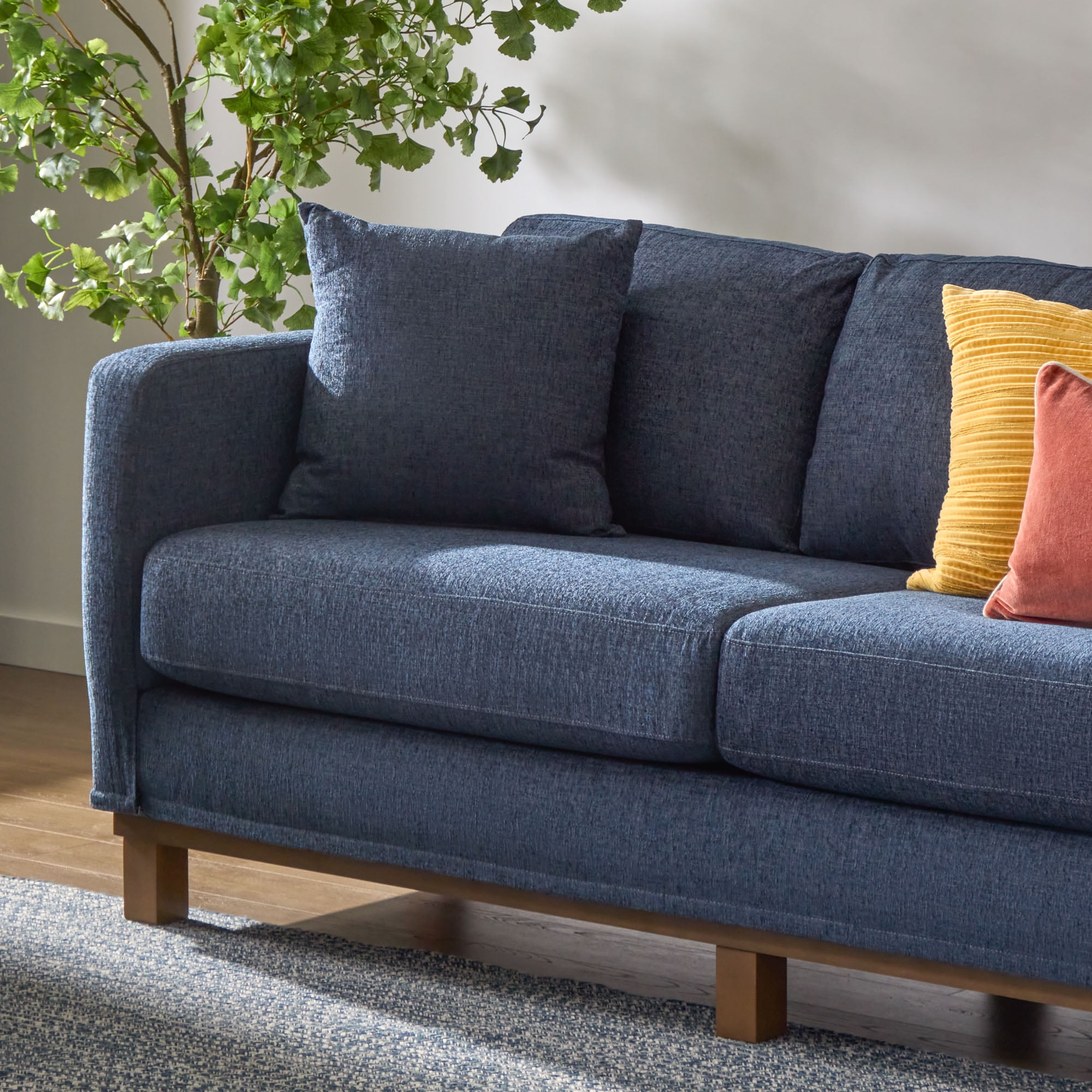 Gap Home Upholstered Wood Base Sofa, Navy