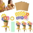 thumbnail image 5 of Dserhfy 6/12/24/48 Set Flower Bouquet Craft Kit Make Your Own Flower Bouquet DIY Mother's Day Paper Floral Bouquet Kit for Kids School Home Activities, 5 of 7