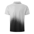 thumbnail image 5 of Mens Gradient Polo Shirts Casual Short Sleeve Athletic T-Shirts Classic Contrast Collar Shirt with Pocket Black S, 5 of 5