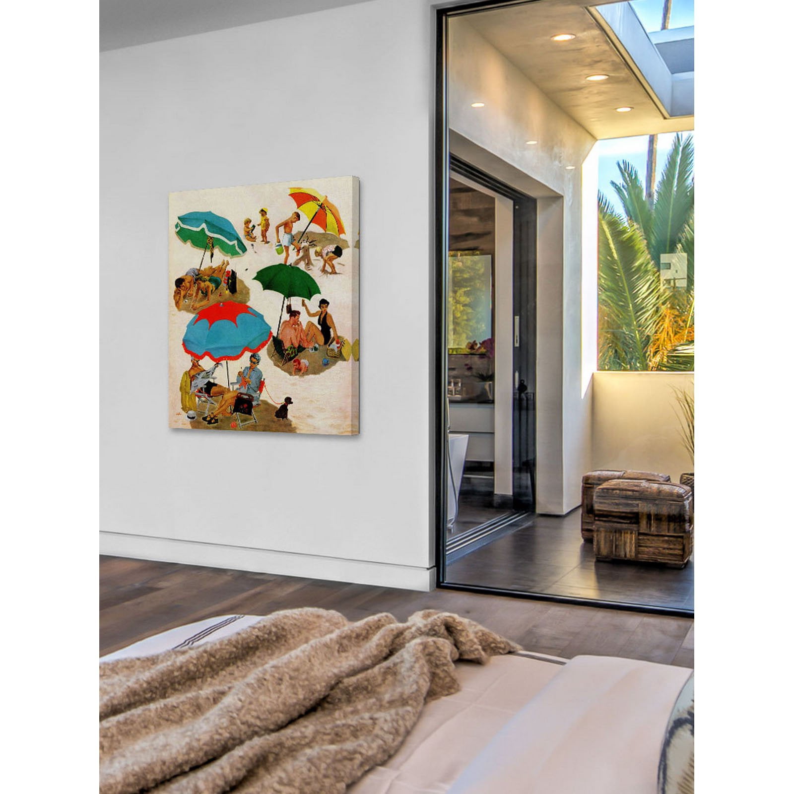"Couples at the Beach" Painting Print on Canvas