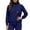 F01-Navy, variant on FYDUU Scrub Jackets For Woman Zip Front Stand Collar Nurse Jacket Solid Color Long Sleeve Scrub Coats With Pockets Workwear Casual Down Jackets