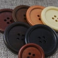 thumbnail image 6 of Frogued 100Pcs Round Wooden Buttons Shirt Coat Trousers Decor Scrapbook DIY Sewing Craft (Black), 6 of 13