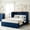 Blue, variant on Full Size Multi-Functional 2-in-1 Murphy Cabinet Bed, Full Size Bed Frame Murphy Chest with Built-in Power Strip & Drawer, Full Foldable Platform Bedframe, White