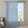 thumbnail image 4 of Vintage Sky Blue Sheer Curtains 96" Long, Farmhouse Retro Solid Color Linen Texture Light Filering Curtains, Privacy Drapes Simi Floor to Veiling Curtain for Living Room Bedroom Window Treatment, 4 of 9