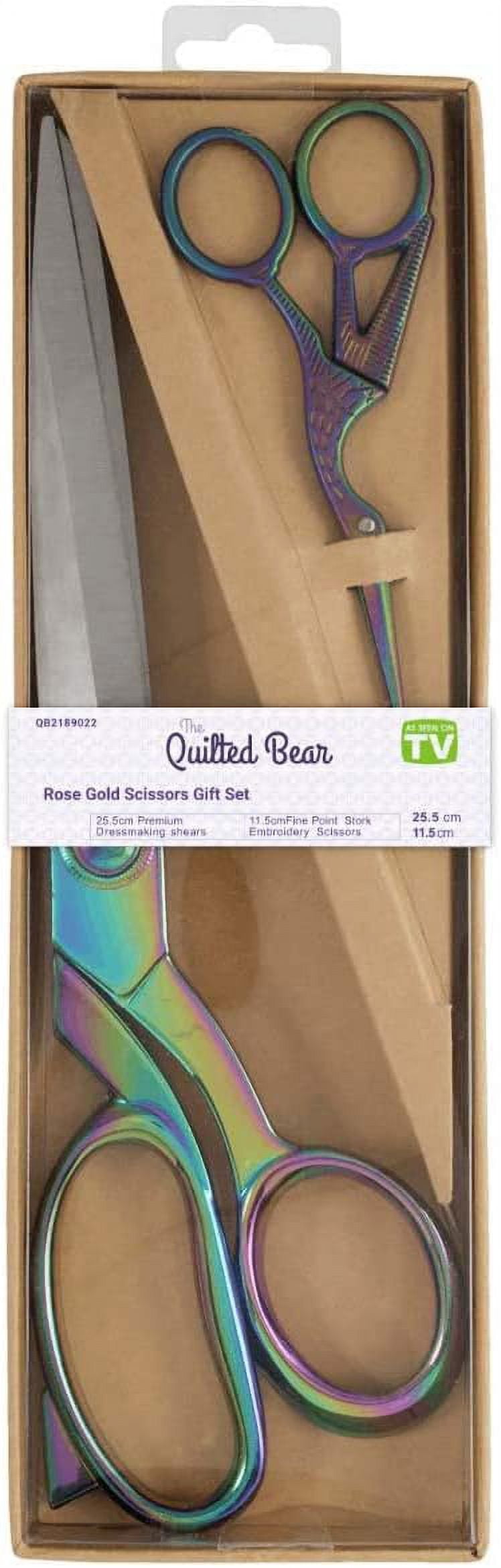 The Quilted Bear Embroidery & Dressmaking Scissors Set - Rainbow