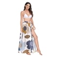 thumbnail image 2 of FORMRS Womens Long Sarong Beach Wrap Semi-Sheer Bikini Skirt Bathing Swimsuit Cover Up, Colorful Floral, 2 of 7