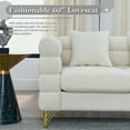thumbnail image 5 of Atumon 60" Cloud Sofa Couch, 2-Seat Modern Teddy Loveseat Sofa with Plush Boucle Fabric & 2 Pillows, Overstuffed Deep Seating with Solid Wood Frame & Gold Metal Legs, 60"L x 32"W x 28"H, White, 5 of 10