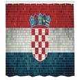 thumbnail image 3 of Ambesonne Croatia Shower Curtain, Flag with Mosaic Squares, 69"Wx84"L, Vermilion Pale Grey, 3 of 3