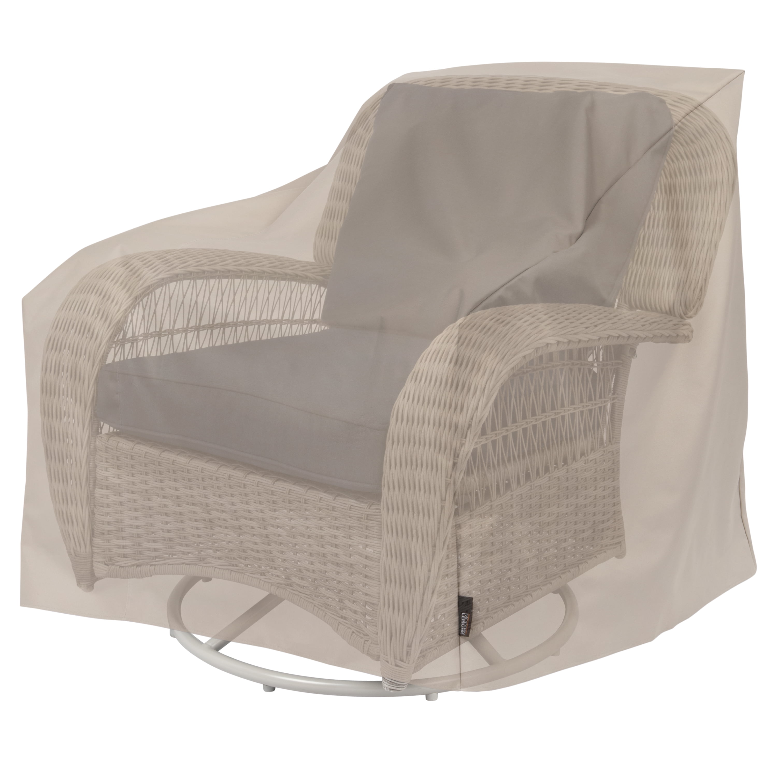 Modern Leisure Basics Patio Swivel Lounge Chair Cover, 37.5"L x 39.25"W x 38.5"H, Beige & Black