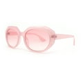 thumbnail image 2 of Mod Womens Oval Dimensional Beveled Plastic Sunglasses All Pink, 2 of 4