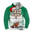 thumbnail image 2 of WXLWZYWL Mens Christmas Sweatshirt Trendy Quarter Zipper Stand Collar Pullover Tops Fall Winter Fashion Print Sweatshirts, 2 of 5