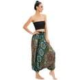 thumbnail image 2 of Combinaison Pantalon Boho Harem Taille Smockée en Rayonne 2 en 1 pour Femmes, 2 of 6