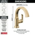thumbnail image 3 of Delta 588Sh-Dst Tetra 1.2 GPM Single Hole Bathroom Faucet And Push Pop-Up Drain Assembly -, 3 of 4