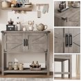 thumbnail image 2 of Table d'Entrée Style Ferme avec 2 Armoires de Rangement, Bar à Café pour Cuisine, 2 of 2
