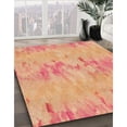 thumbnail image 2 of Ahgly Company Indoor Round Patterned Yellow Orange Area Rugs, 4' Round, 2 of 6