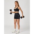 thumbnail image 4 of IBTOM CASTLE Womens Workout Sets Color Block Sports Bra Matching High Waist Shorts 2 Piece Gym Yoga Pilates Outfits Black, 4 of 7