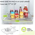 thumbnail image 3 of SOYO Lazy Susan Organizer for Refrigerator Organizers and Storage, Rectangular Fridge Turntable Organizers and Storage Pull Out & 360° Rotating for Cabinet, Pantry, Kitchen, Table, Clear, 2 Pack, 3 of 7