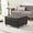 Black, variant on Kingfun Square Ottoman Coffee Table, Large Leather Ottoman with Storage Tufted Upholstered Bench, Oversized Footrest for Living Room, Black