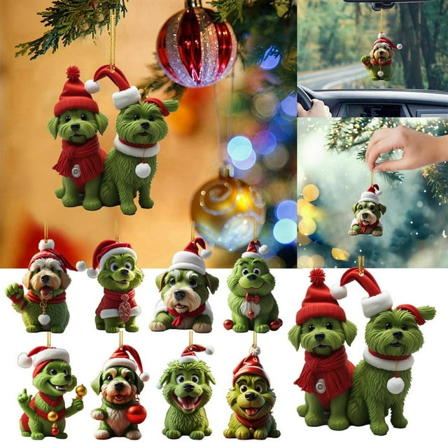 Cartoon Green Pendant Holiday Tree Pendant Car Accessory Pendant Indoor And Outdoor Decoration