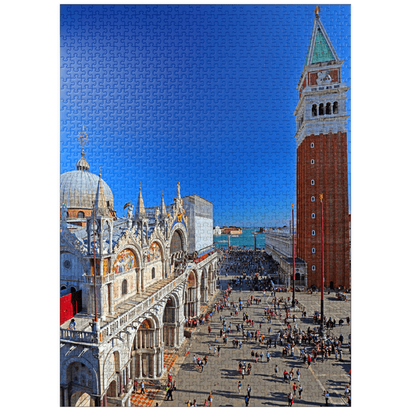 MyPuzzle - St. Mark's Square With St. Mark's Church And Campanile, Venice, Italy - Premium 1000 Piece Jigsaw Puzzle for Adults