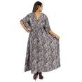 thumbnail image 4 of Moomaya Robe de Nuit Longue Maxi pour Femmes, Cache-Maillot Imprimé à Manches Kimono, Maxi Kaftan, Robe de Nuit, Vêtement de Nuit, 4 of 6