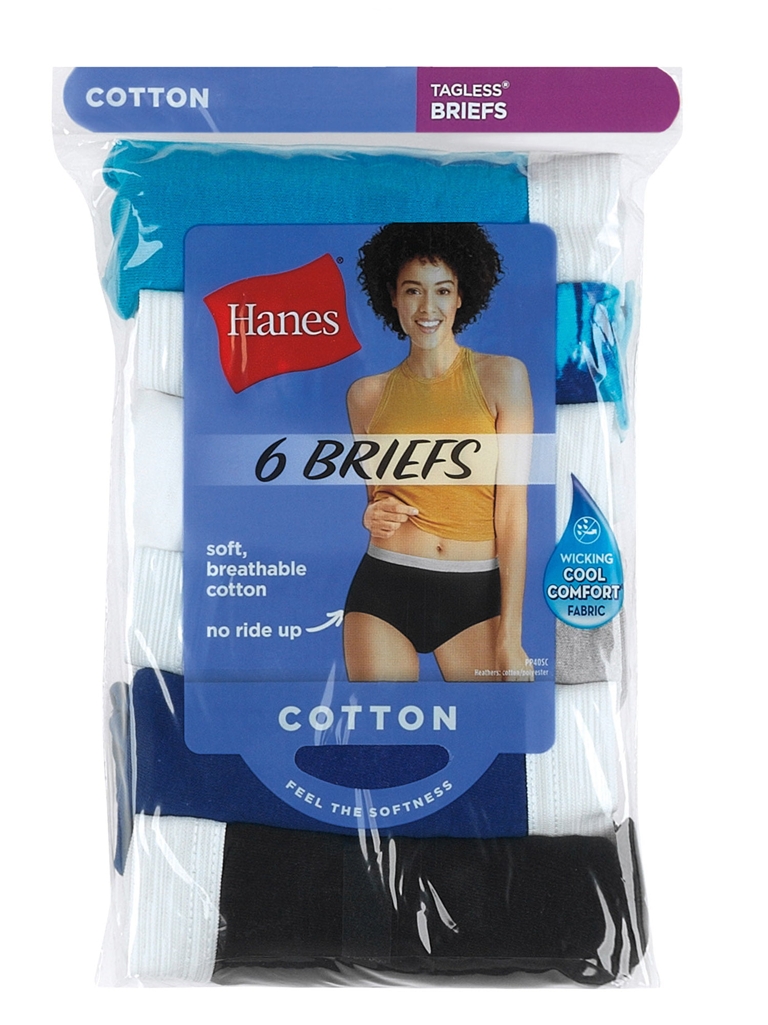 Hanes Women's Breathable Cotton All Black Briefs 10-Pack 10