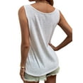 thumbnail image 5 of Nlife Women Scoop Neck Sleeveless Button Up Tank Top, 5 of 6