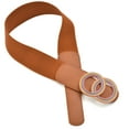 thumbnail image 3 of Beltox Women’s Elastic Waist Belt w Double Rainbow Ring Brown 33-41", 3 of 3