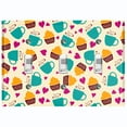 thumbnail image 1 of Metal Light Switch Wall Plate Outlet Cover (Coffee Espresso Mocha Cup Heart Cupcake Pattern Beige - Triple Toggle), 1 of 2