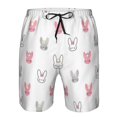 thumbnail image 4 of Wukai Girl Rabbit Print Beach Trunks with Compression Liner Swimsuit Quick Dry Beach Sports Shorts with Pocket-3X-Large, 4 of 8