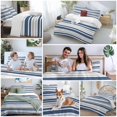 thumbnail image 5 of 3 Piece Navy Blue Stripes Duvet Cover Set Full Size,Microfiber Comforter/Quilt Cover with Corner Ties and 2 Pillowcases,Modern Minimalist Horizontal Ombre Lines All Season Bedding with Zipper Closure, 5 of 8