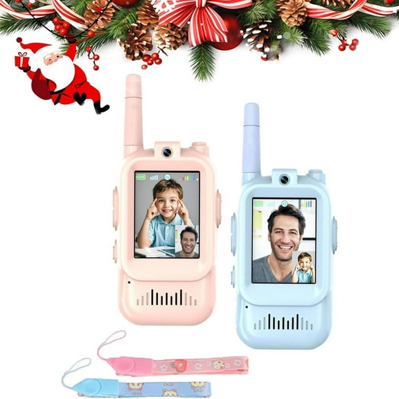 Video Walkie Talkies for Kids, Facetime Walkie Talkie2 Pack Rechargeable with ScreenKids Walkie Talkies,Long Range 2 Way Radio with,for Boys & Girls, Ideal for Outdoor, Camping, Ages 3-12